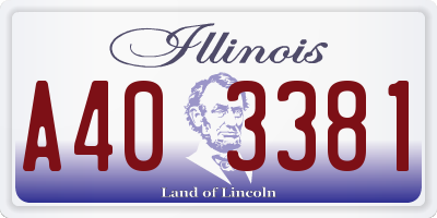 IL license plate A403381