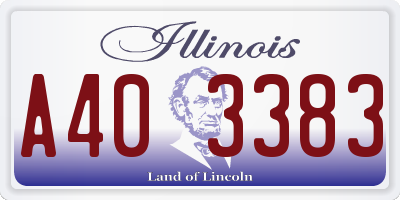 IL license plate A403383