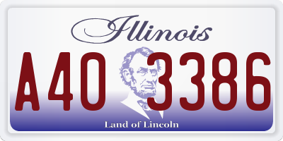 IL license plate A403386