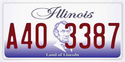 IL license plate A403387