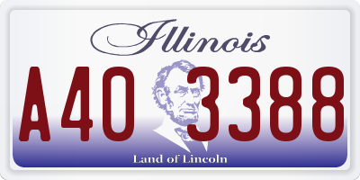 IL license plate A403388