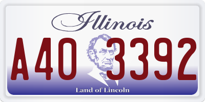 IL license plate A403392