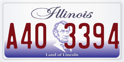 IL license plate A403394
