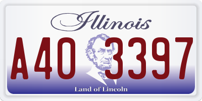 IL license plate A403397