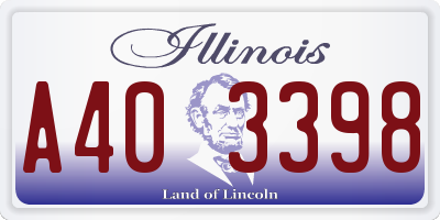 IL license plate A403398