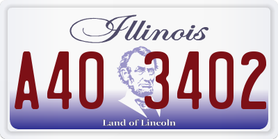 IL license plate A403402