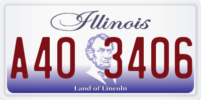 IL license plate A403406