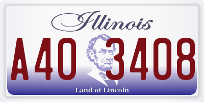 IL license plate A403408
