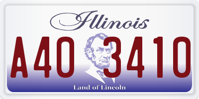 IL license plate A403410