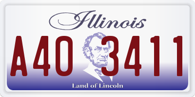 IL license plate A403411