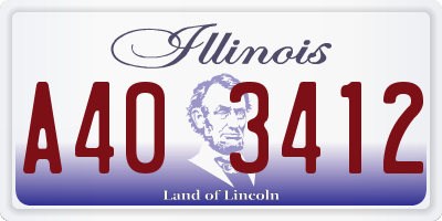 IL license plate A403412