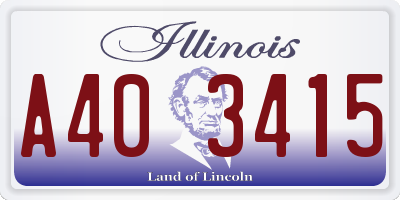 IL license plate A403415