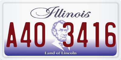 IL license plate A403416