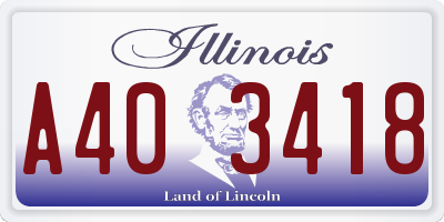 IL license plate A403418