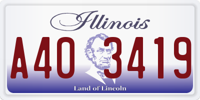 IL license plate A403419