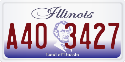 IL license plate A403427