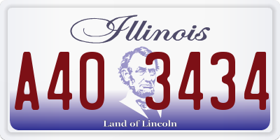 IL license plate A403434