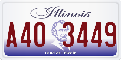IL license plate A403449