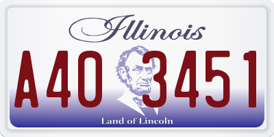 IL license plate A403451