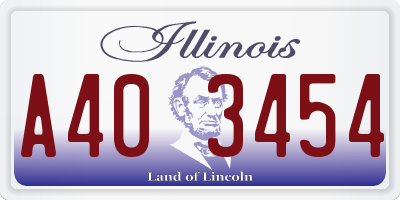 IL license plate A403454