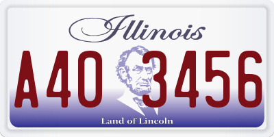IL license plate A403456