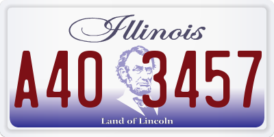 IL license plate A403457