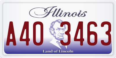 IL license plate A403463