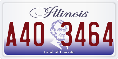 IL license plate A403464