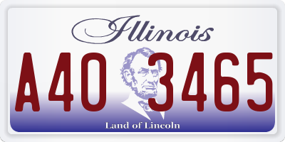 IL license plate A403465