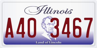 IL license plate A403467