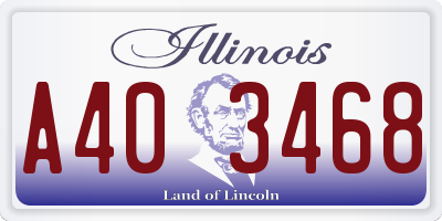 IL license plate A403468