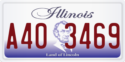 IL license plate A403469