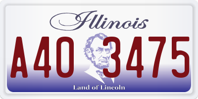 IL license plate A403475
