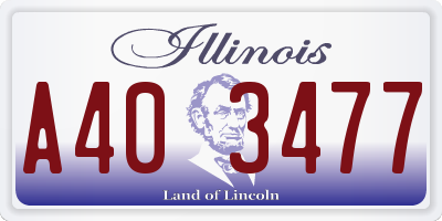 IL license plate A403477
