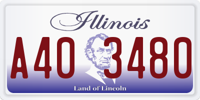 IL license plate A403480