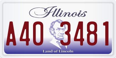 IL license plate A403481