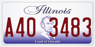 IL license plate A403483