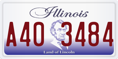IL license plate A403484