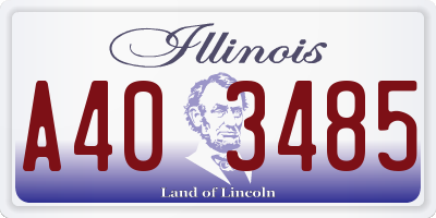 IL license plate A403485