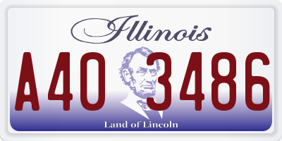 IL license plate A403486