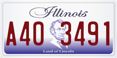 IL license plate A403491
