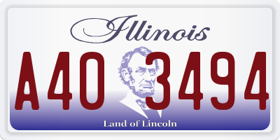 IL license plate A403494