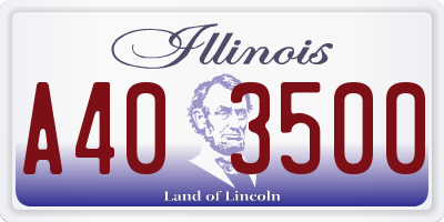 IL license plate A403500