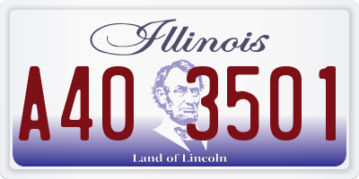 IL license plate A403501