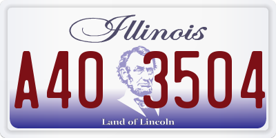IL license plate A403504