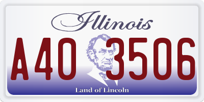 IL license plate A403506