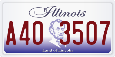 IL license plate A403507