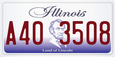 IL license plate A403508