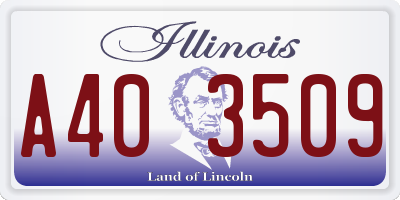 IL license plate A403509