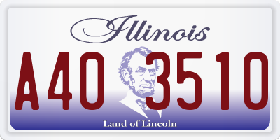 IL license plate A403510